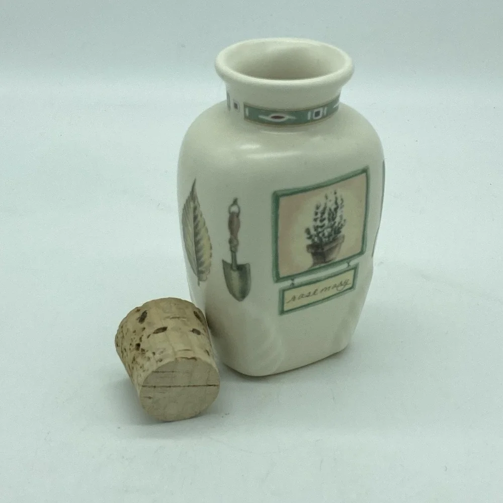 Pfaltzgraff Naturewood Spice Jar with Cork Rosemary‎ Made In Mexico EUC